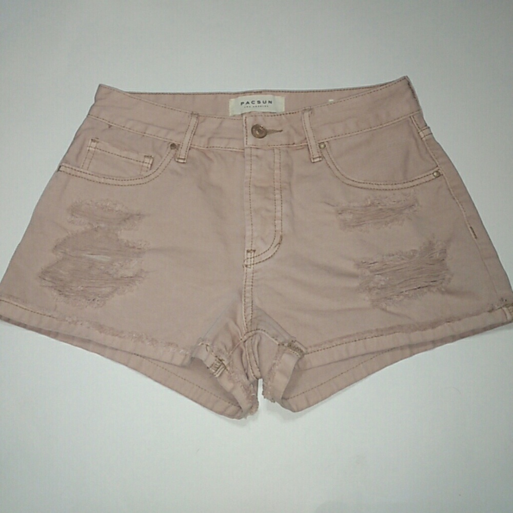 EUC PacSun Blush Pink Distressed Shorts - Picture 2 of 5